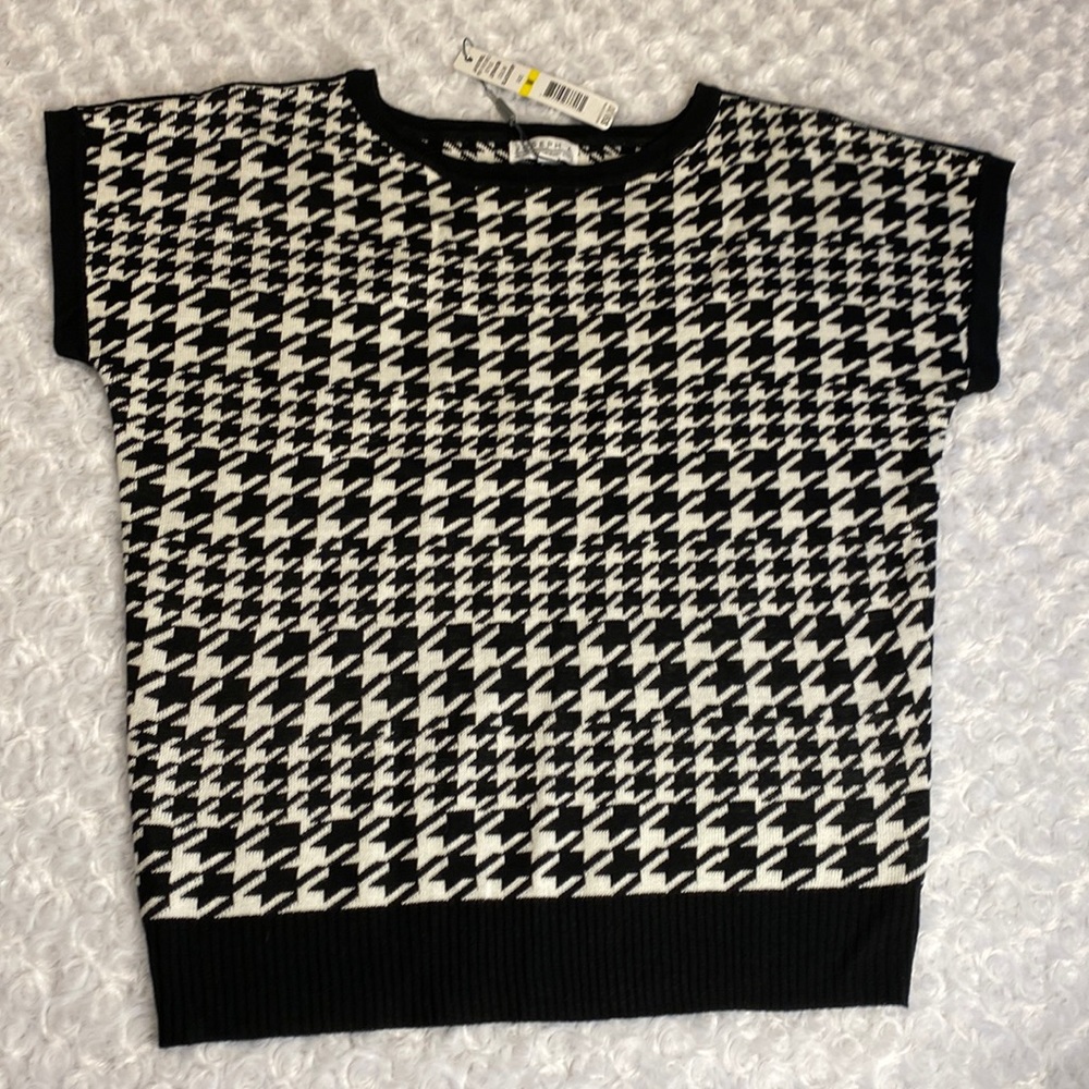 JOSEPH A herringbone sweater short sleeved top- NWT size M